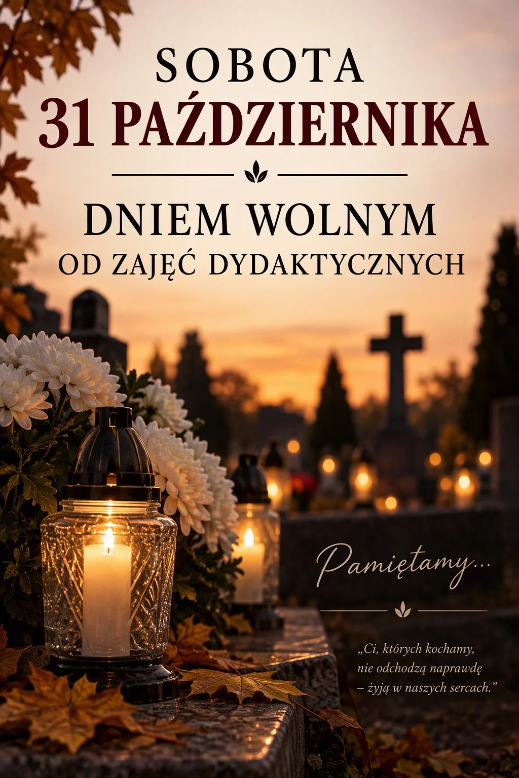Sobota 31 października - Dzień wolny od zajęć